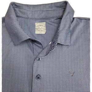 Callaway Golf Polo Mens Size XL  Performance Blue Check Shirt Casual Opti Dry